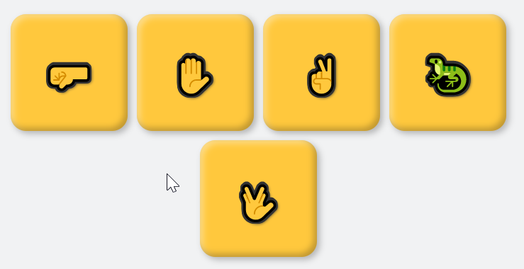 rock-paper-scissors game buttons